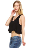 Women's Solid Color Loose Crop Tank