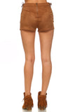 Women's Suede Side Tie Shorts