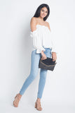 Women's Off Shoulder Ruffle Bardot Top