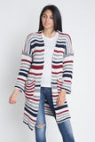 Women's Multi-Color Stripe Knit Cardigan