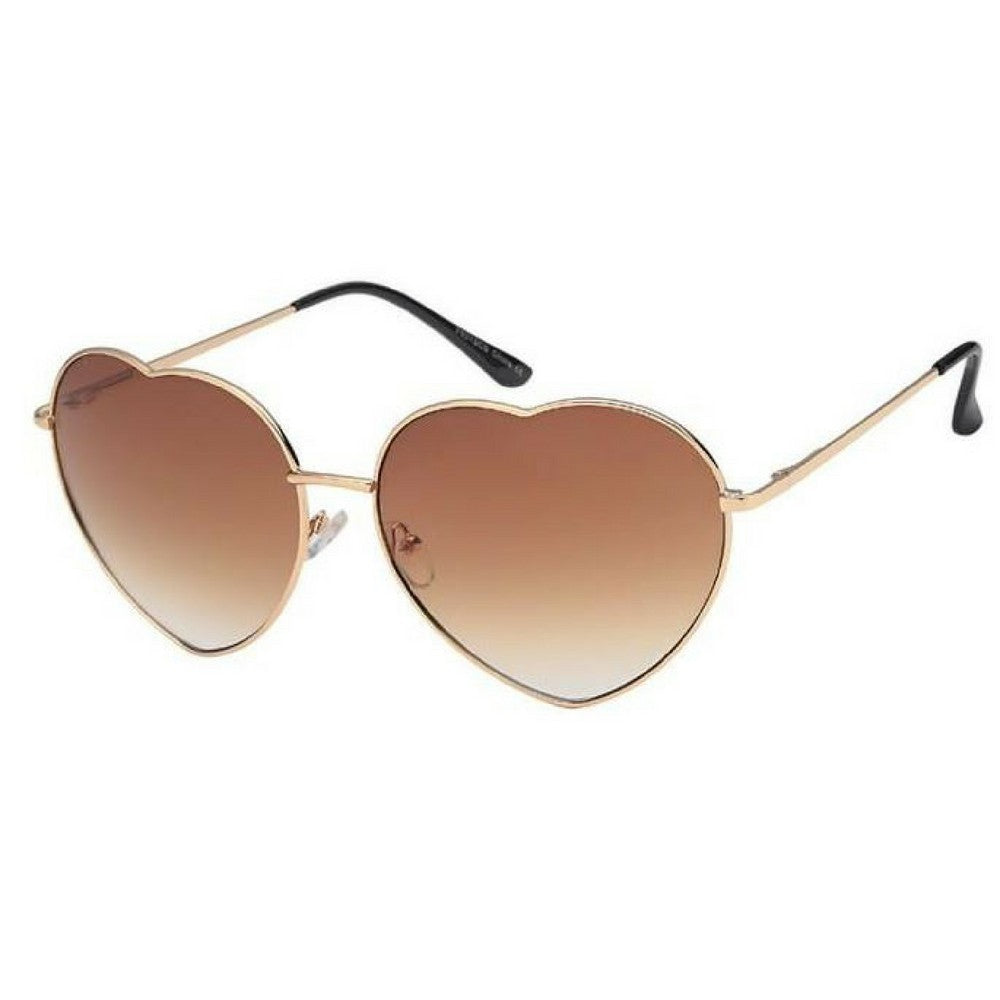 Brown Heart Frame Sunglasses