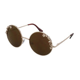 Round Gold Flower Sunglasses