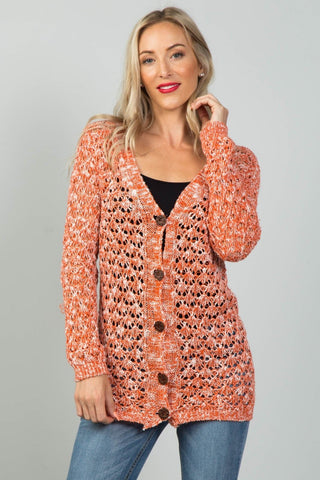 Button Down Crochet Knitted Cardigan