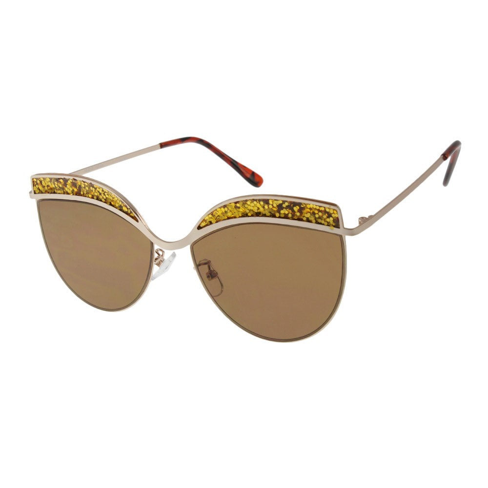 Gold Glitter Edged Sunglasses