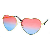 Blue and Pink Heart Frame Sunglasses