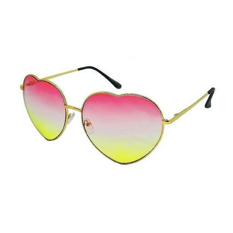 Yellow and Pink Heart Frame Sunglasses