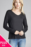 Plus Size Long Sleeve Knit Top