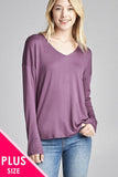 Plus Size Long Sleeve Knit Top