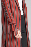 Multi Stripe Long Jacket w/ Side Slit