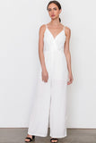 Sleveless V-Neck Jumpsuit - White